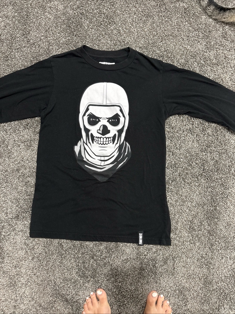 Boys' Black Skull Graphic Long Sleeve Tee